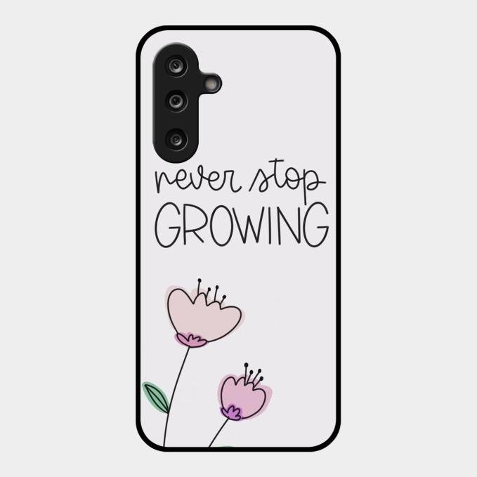 Never Stop Growing Glossy Metal Case Cover For Samsung Galaxy M55S 5G