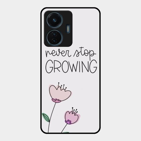 Never Stop Growing Glossy Metal Case Cover For Vivo T1 44W 4G