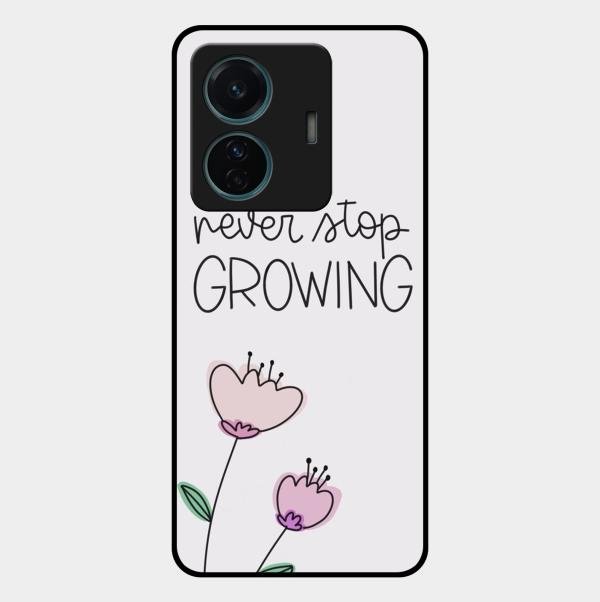 Never Stop Growing Glossy Metal Case Cover For Vivo T1 Pro 5G