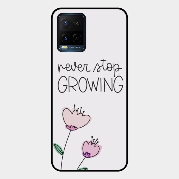Never Stop Growing Glossy Metal Case Cover For Vivo T1X