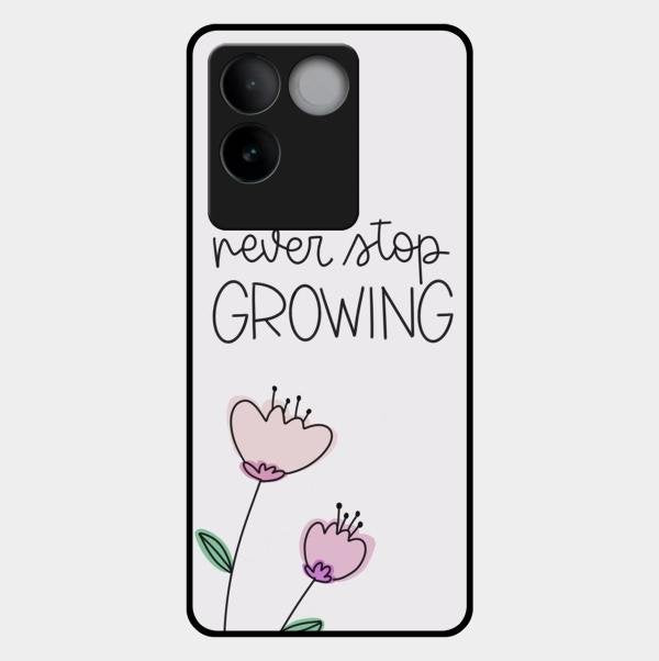Never Stop Growing Glossy Metal Case Cover For Vivo T2 Pro 5G