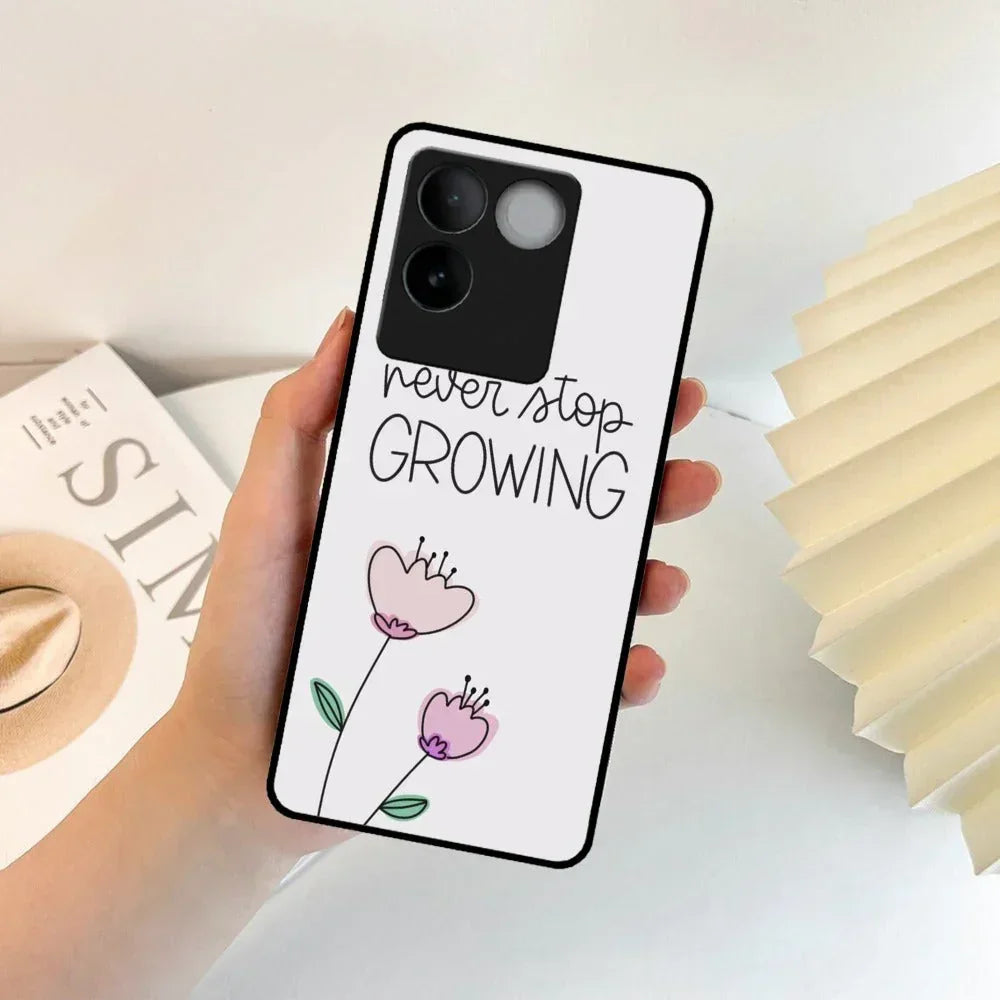 Never Stop Growing Glossy Metal Case Cover For Vivo - ShopOnCliQ