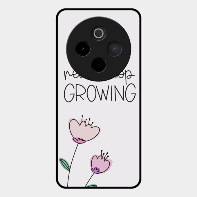 Never Stop Growing Glossy Metal Case Cover For Vivo T4 5G