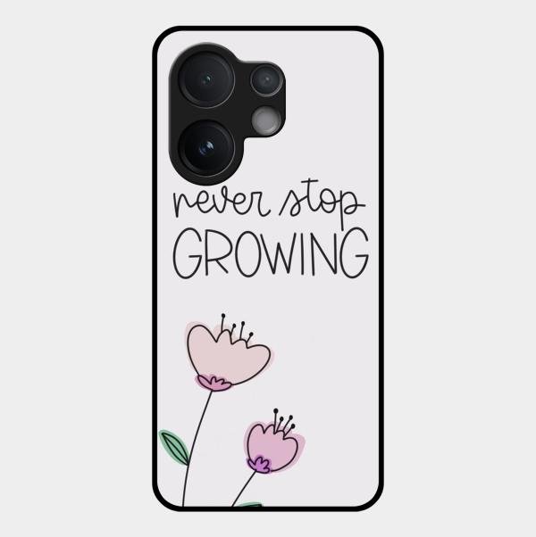 Never Stop Growing Glossy Metal Case Cover For Vivo T4 Pro 5G