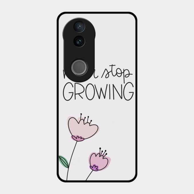 Never Stop Growing Glossy Metal Case Cover For Vivo T4R 5G