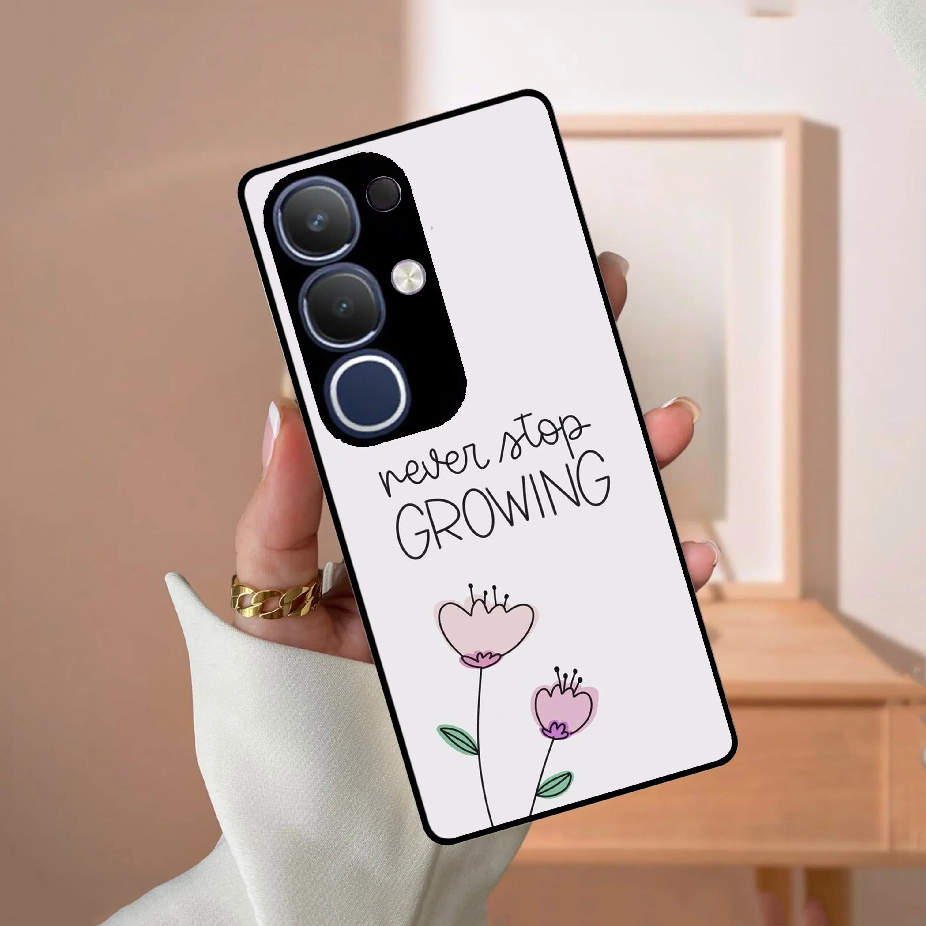 Never Stop Growing Glossy Metal Case Cover For Vivo - ShopOnCliQ