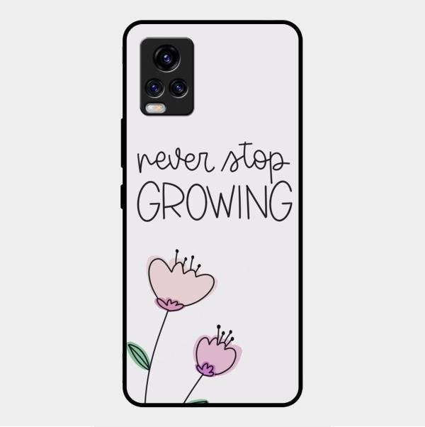 Never Stop Growing Glossy Metal Case Cover For Vivo V20 2021