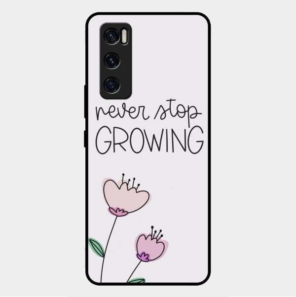 Never Stop Growing Glossy Metal Case Cover For Vivo V20 Se