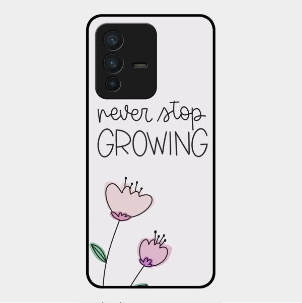 Never Stop Growing Glossy Metal Case Cover For Vivo V23 5G