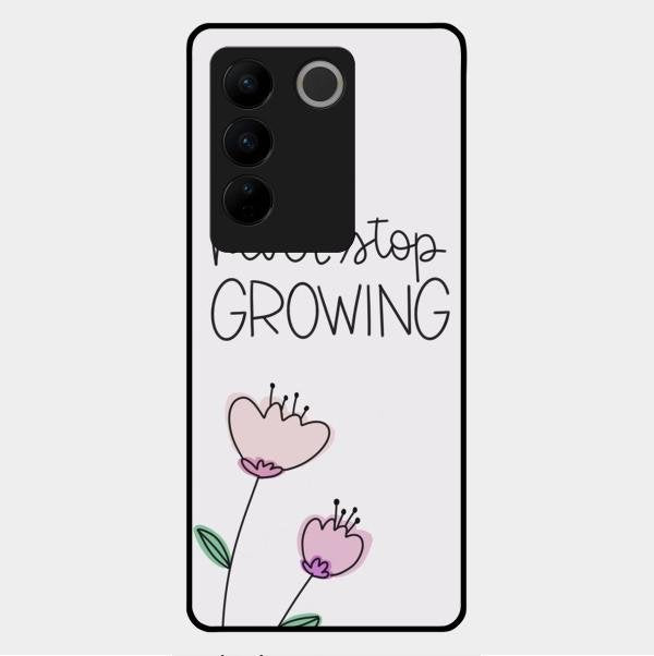 Never Stop Growing Glossy Metal Case Cover For Vivo V27 Pro 5G