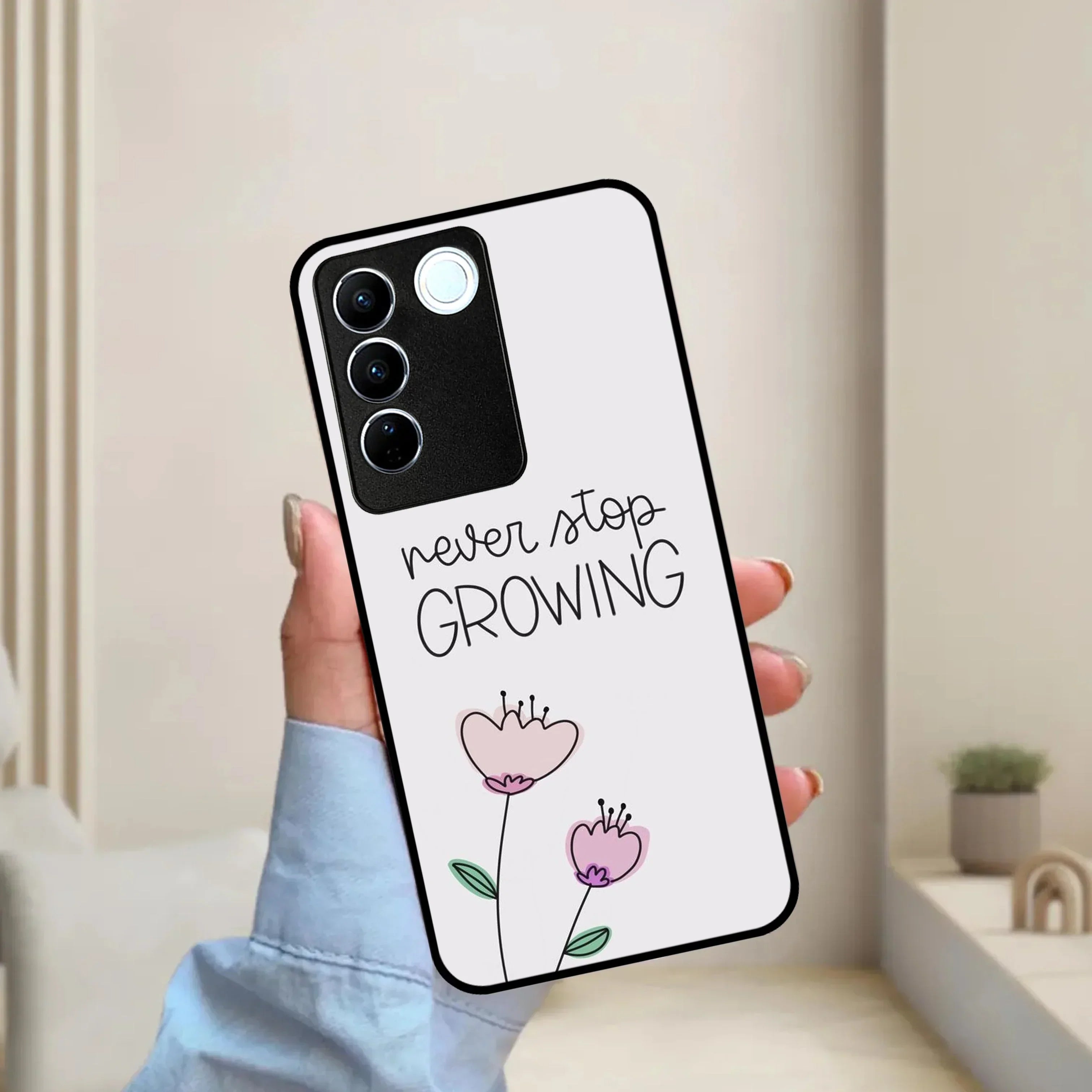 Never Stop Growing Glossy Metal Case Cover For Vivo - ShopOnCliQ