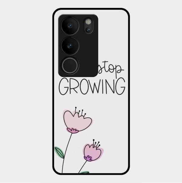 Never Stop Growing Glossy Metal Case Cover For Vivo V29 5G