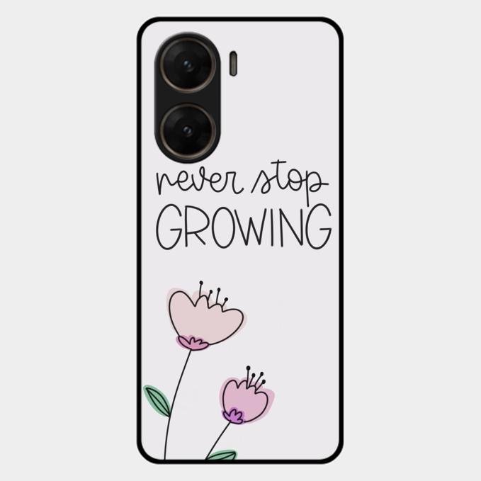 Never Stop Growing Glossy Metal Case Cover For Vivo V29E 5G