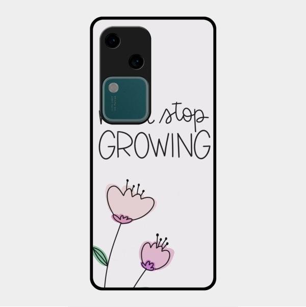 Never Stop Growing Glossy Metal Case Cover For Vivo V30 5G