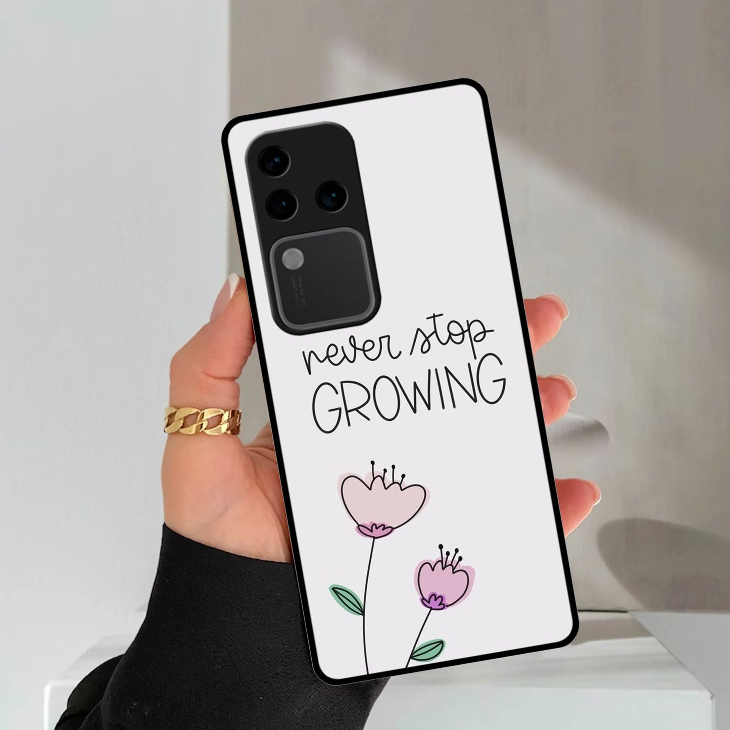 Never Stop Growing Glossy Metal Case Cover For Vivo - ShopOnCliQ