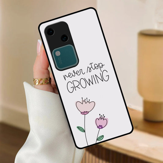 Never Stop Growing  Glossy Metal Case Cover For Vivo