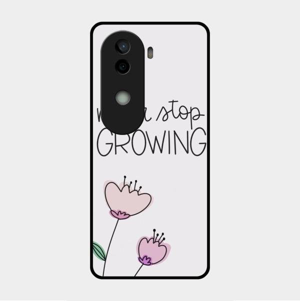 Never Stop Growing Glossy Metal Case Cover For Vivo V40E 5G