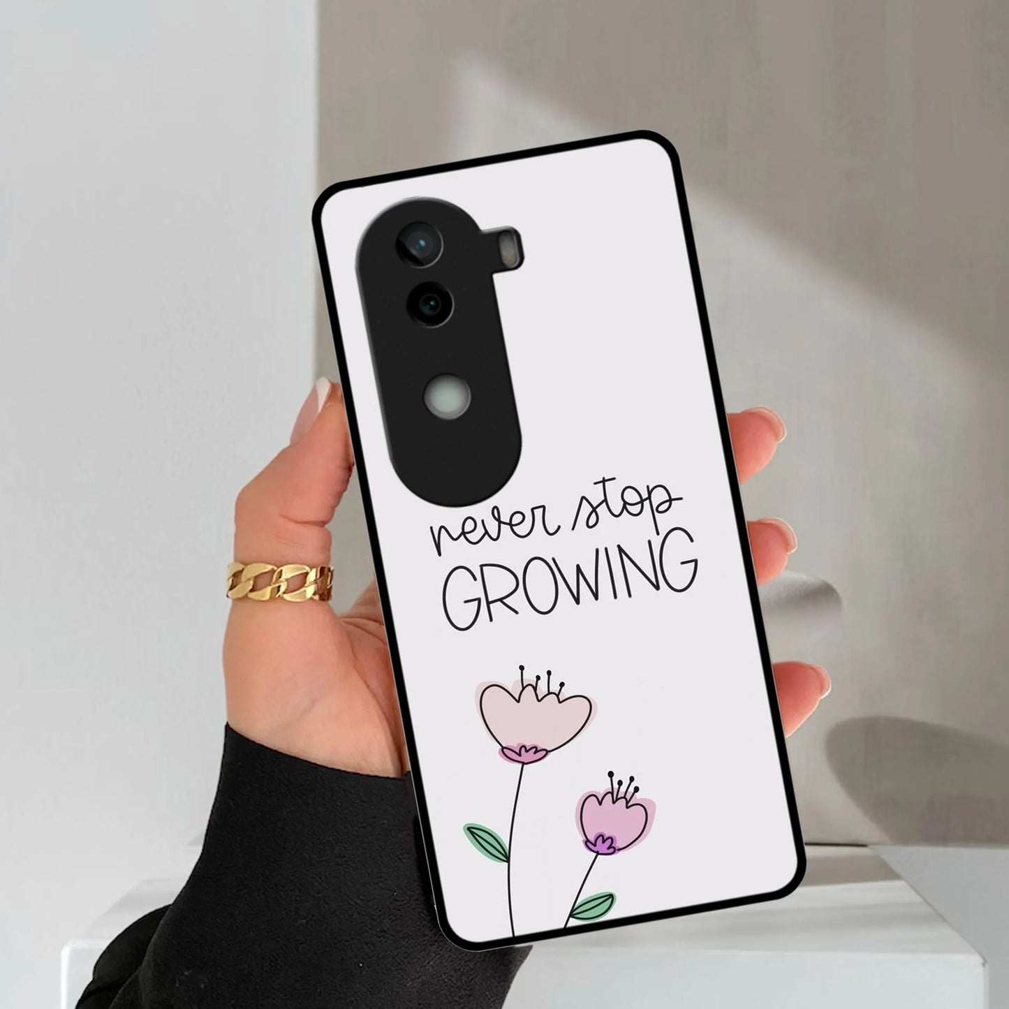 Never Stop Growing Glossy Metal Case Cover For Vivo - ShopOnCliQ