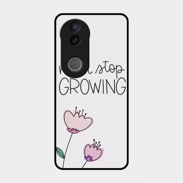 Never Stop Growing Glossy Metal Case Cover For Vivo V50 5G