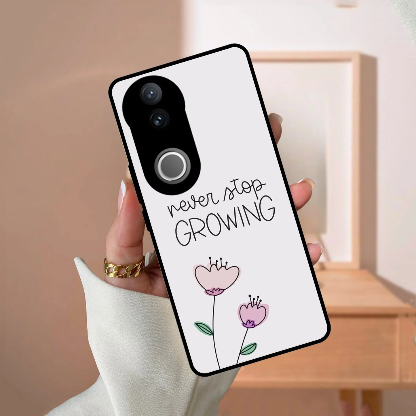 Never Stop Growing Glossy Metal Case Cover For Vivo - ShopOnCliQ