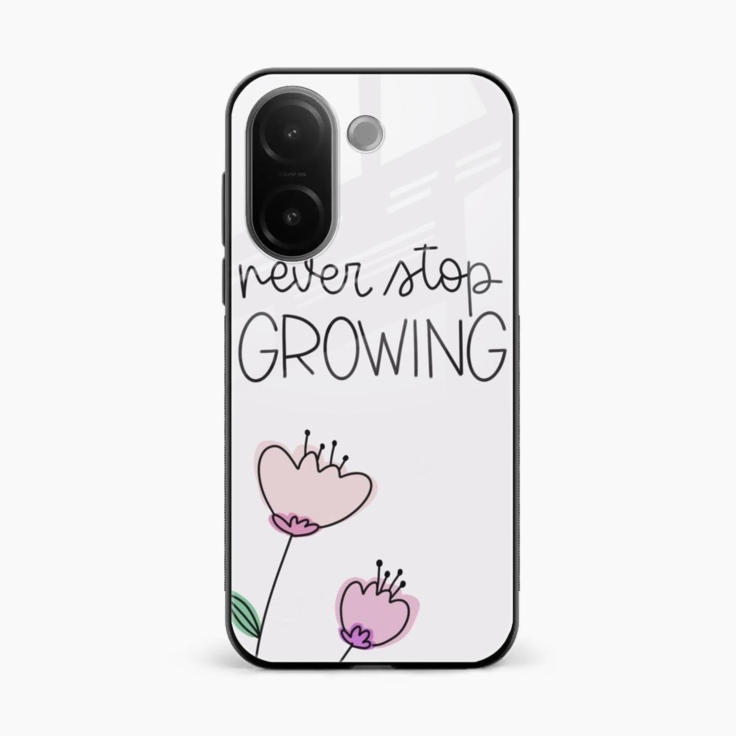 Never Stop Growing Glossy Metal Case Cover For Vivo V60e 5G