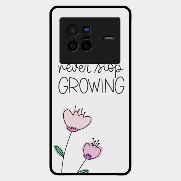 Never Stop Growing Glossy Metal Case Cover For Vivo X80 5G