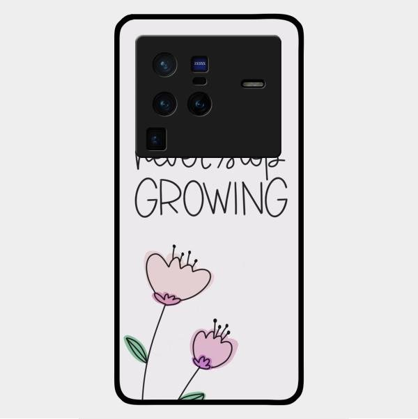 Never Stop Growing Glossy Metal Case Cover For Vivo X80 Pro 5G