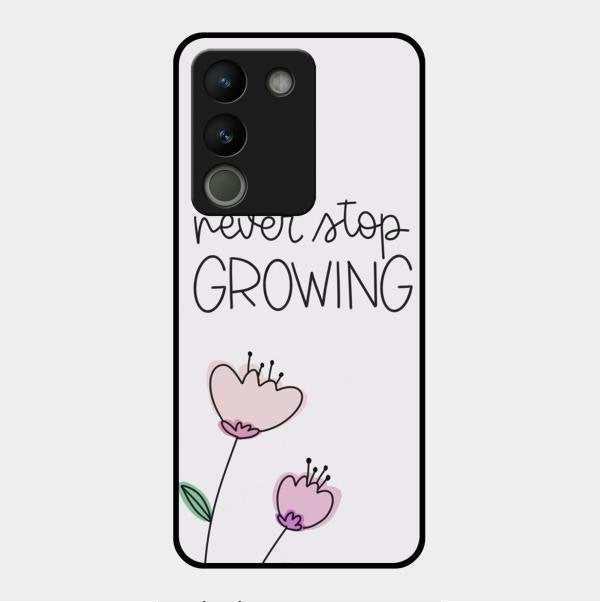 Never Stop Growing Glossy Metal Case Cover For Vivo Y200 5G