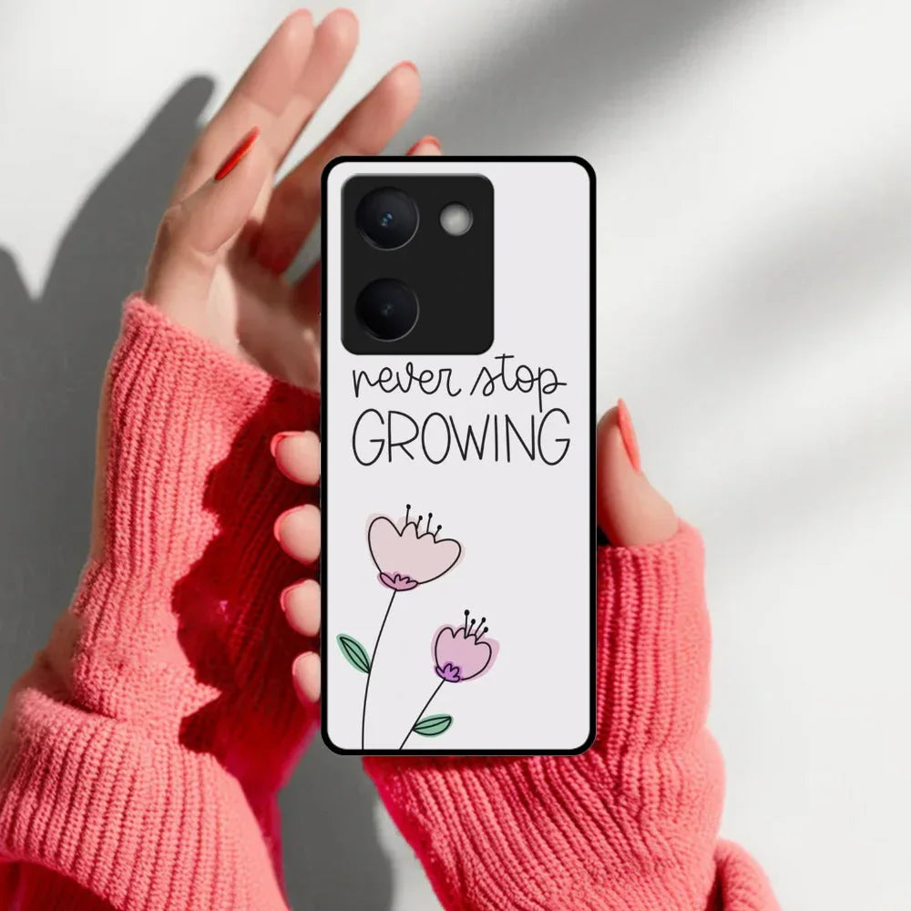 Never Stop Growing Glossy Metal Case Cover For Vivo - ShopOnCliQ