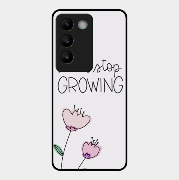 Never Stop Growing Glossy Metal Case Cover For Vivo Y200E 5G