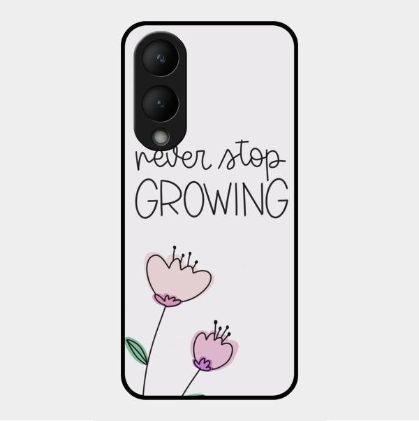 Never Stop Growing Glossy Metal Case Cover For Vivo Y28 5G