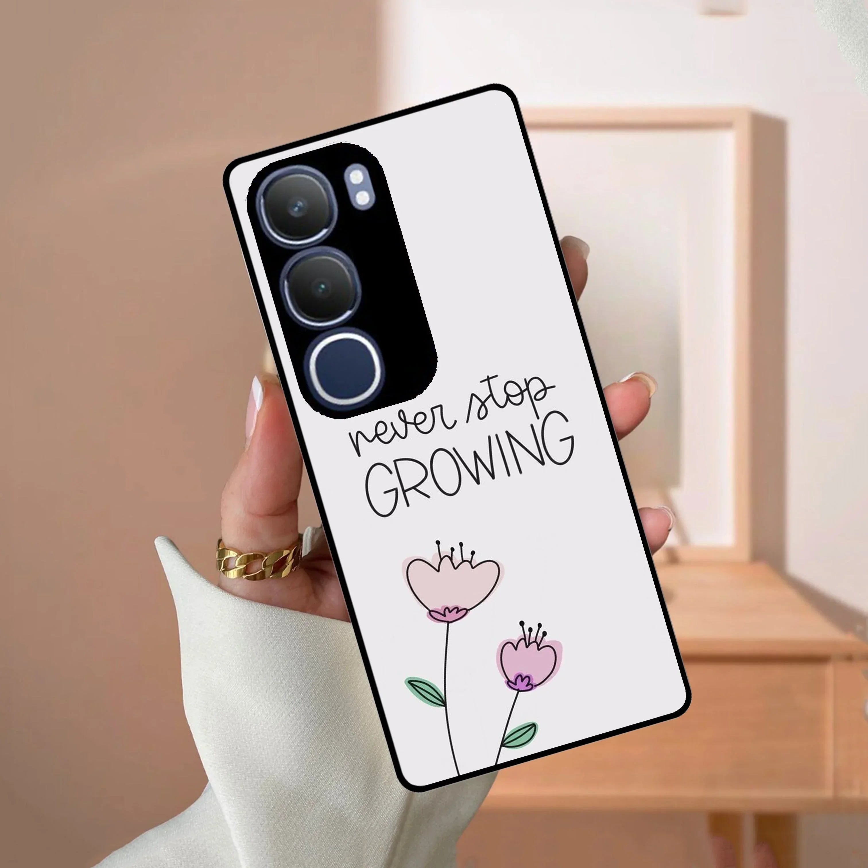 Never Stop Growing Glossy Metal Case Cover For Vivo - ShopOnCliQ