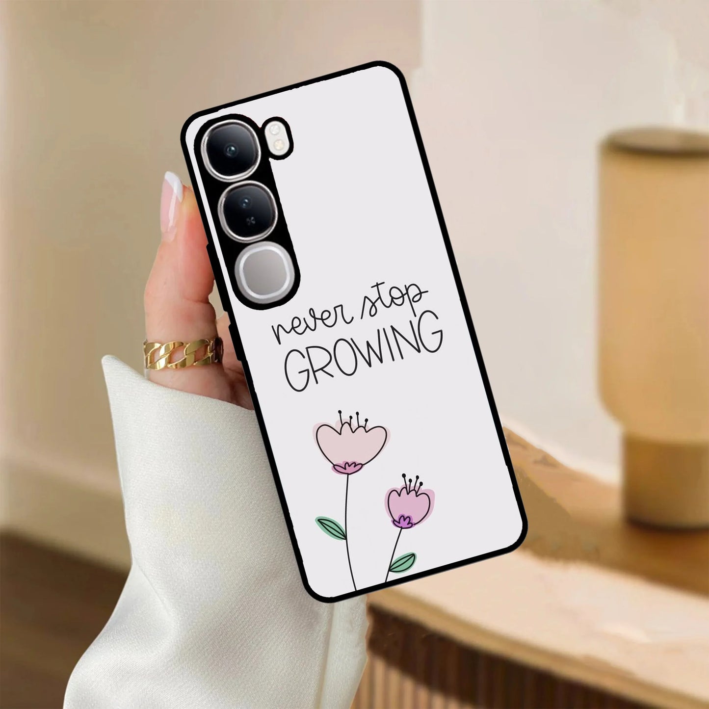 Never Stop Growing Glossy Metal Case Cover For Vivo - ShopOnCliQ