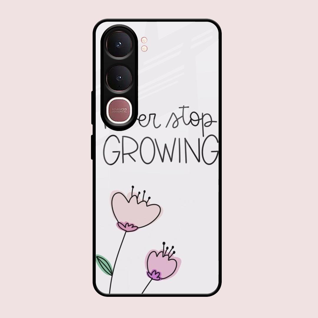Never Stop Growing Glossy Metal Case Cover For Vivo Y31 5G