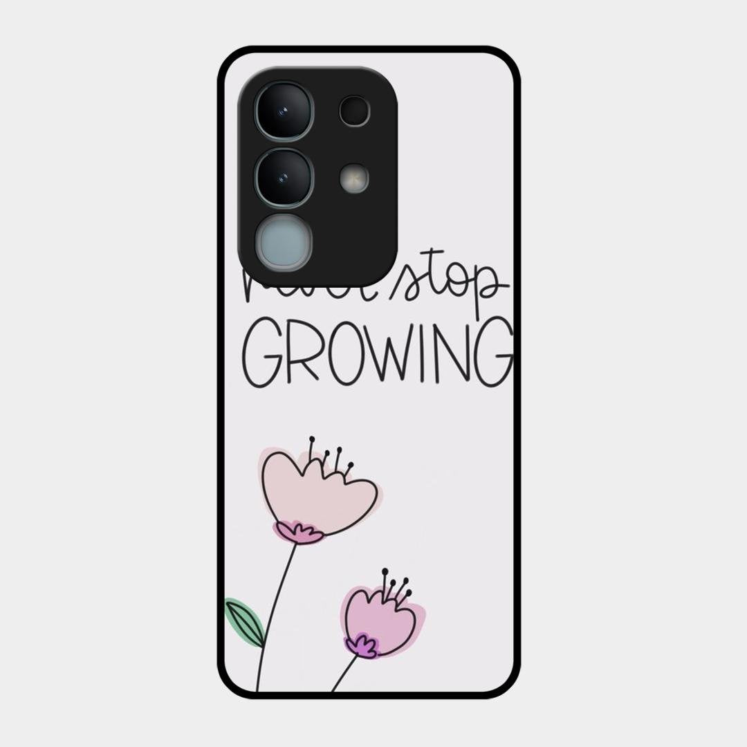 Never Stop Growing Glossy Metal Case Cover For Vivo Y31 Pro 5G