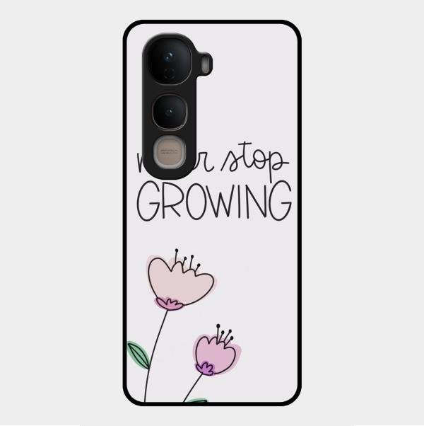 Never Stop Growing Glossy Metal Case Cover For Vivo Y400 5G
