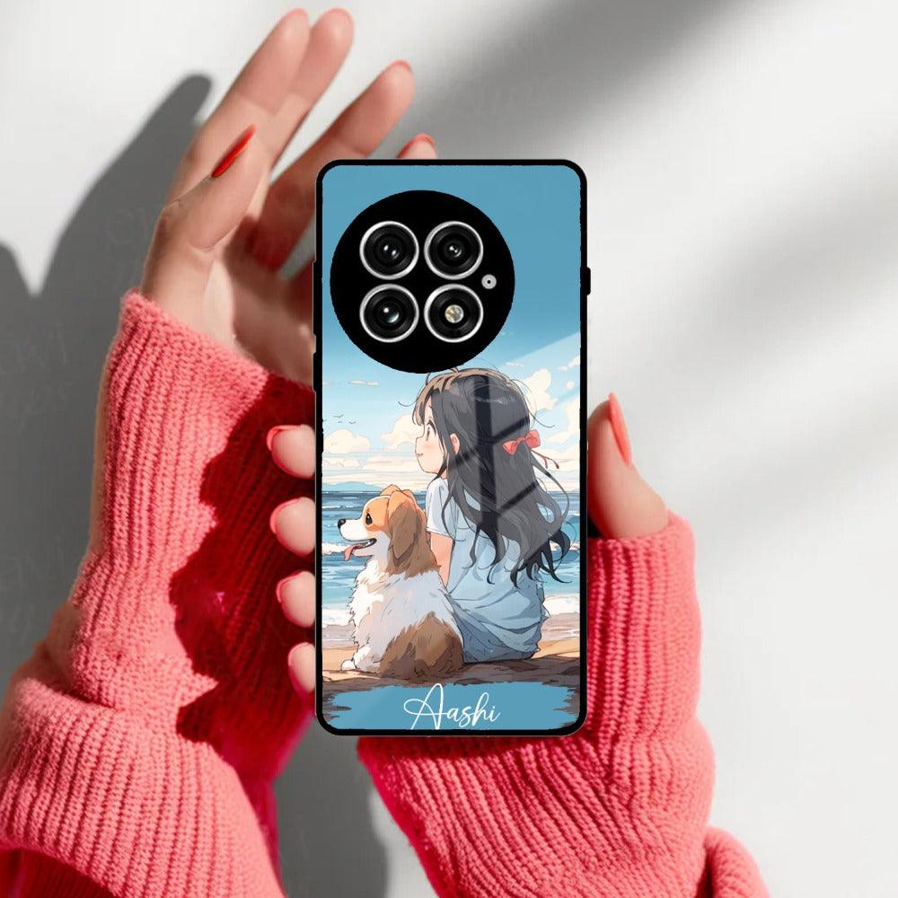 Girl With Dog Glossy Metal Case Cover For OnePlus - ShopOnCliQ