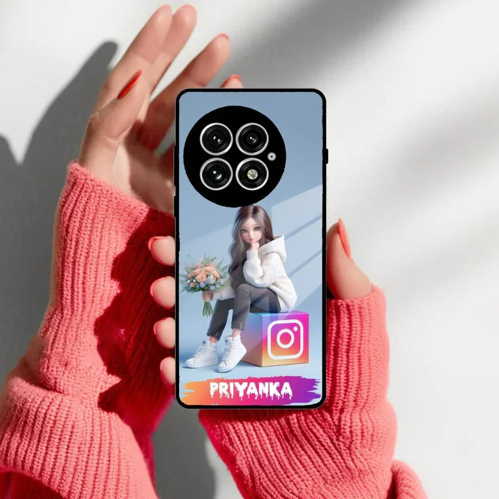 Girl With Flower Glossy Metal Case Cover For OnePlus - ShopOnCliQ