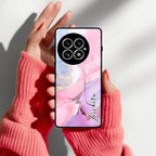 Pink Marble Glossy Metal Case Cover For OnePlus - ShopOnCliQ