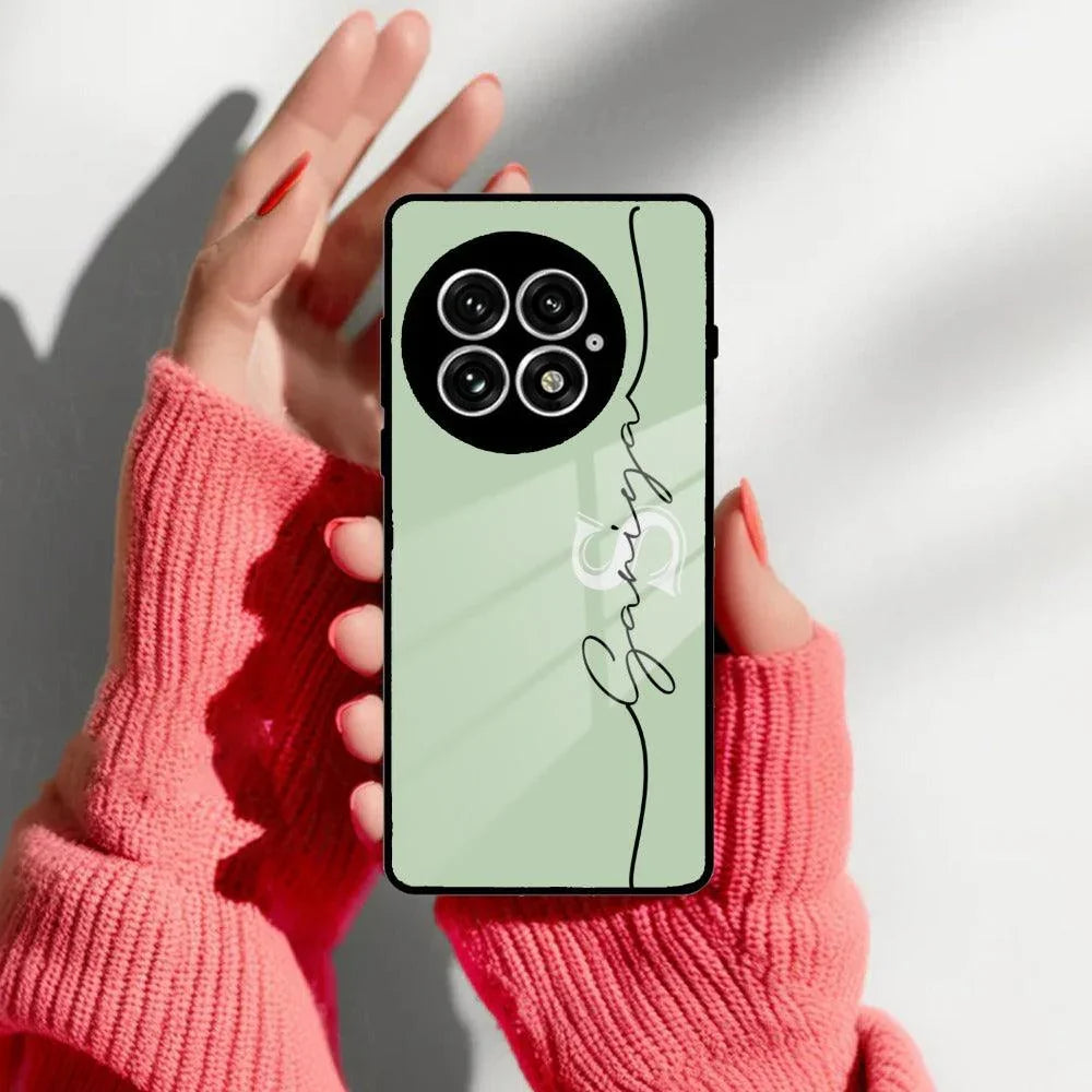 Personalized Initials Mint Green Glossy Metal Case Cover For OnePlus - ShopOnCliQ