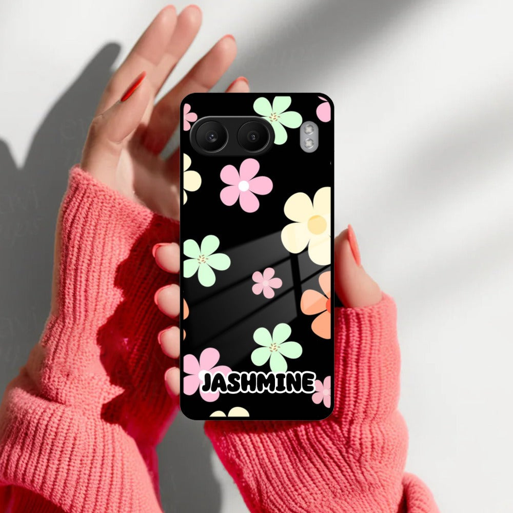 Colorfull  Daisy Floral Glass Case Cover For OnePlus