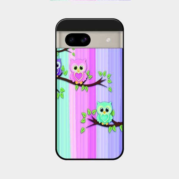Owl Glossy Metal Case Cover For Google Pixel 8A 5G