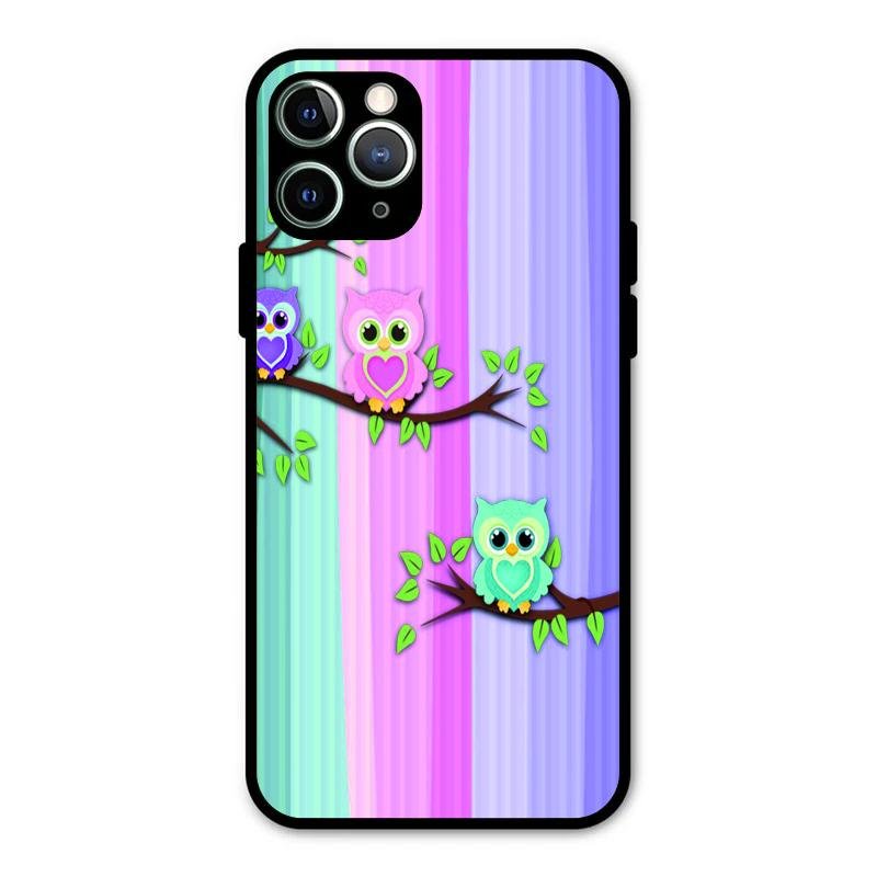 Owl Glossy Metal Case Cover For iPhone 11 Pro Max