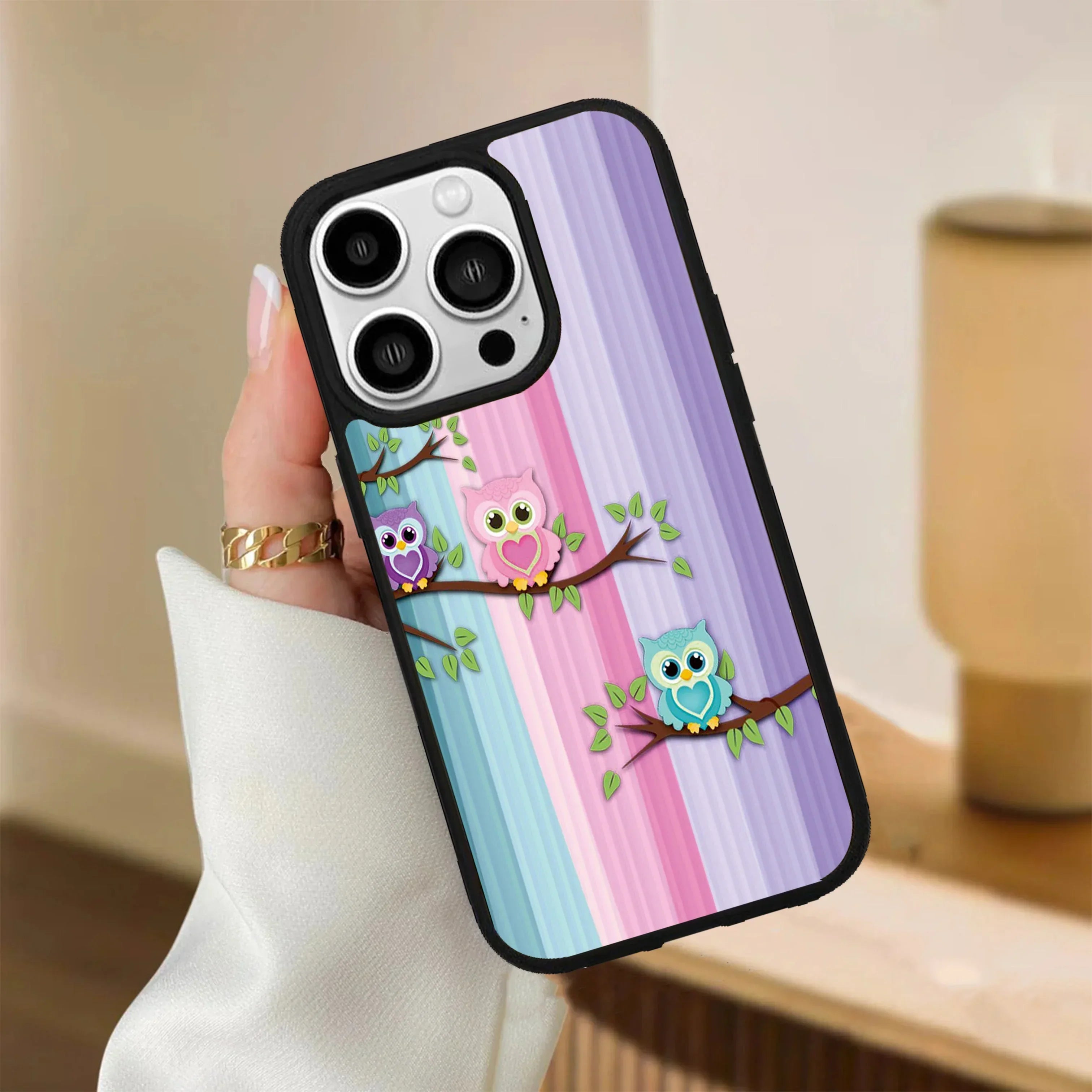 Owl Glossy Metal Case Cover For iPhone - ShopOnCliQ