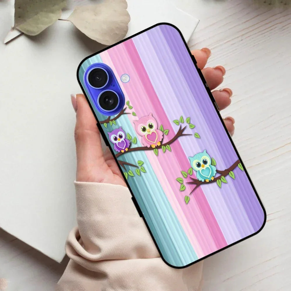 Owl Glossy Metal Case Cover For iPhone - ShopOnCliQ