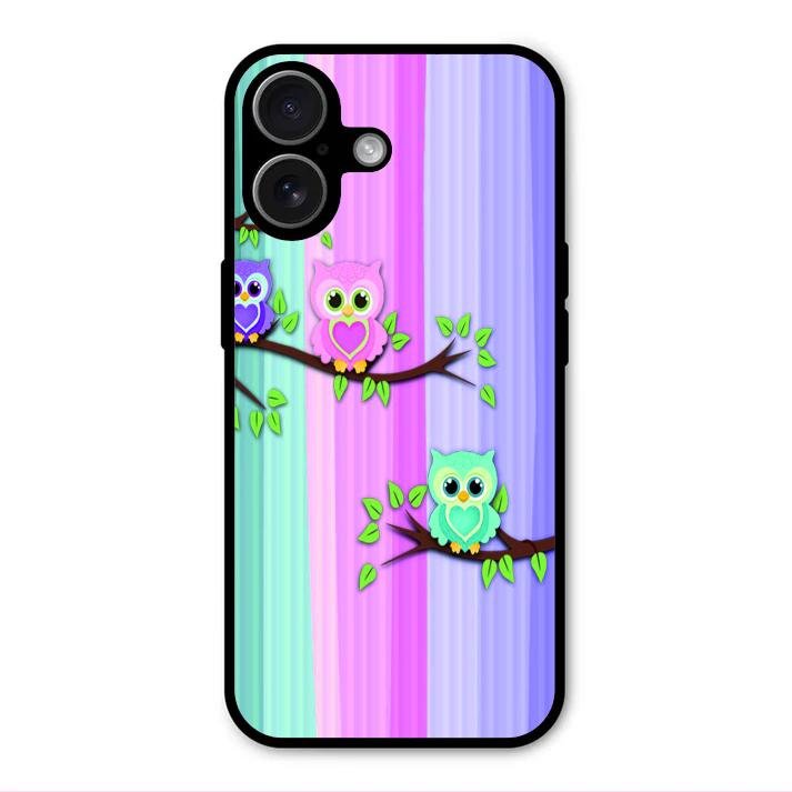 Owl Glossy Metal Case Cover For iPhone 17