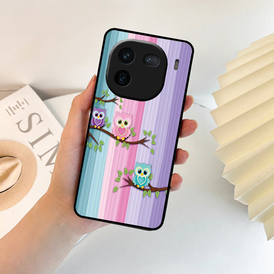 Owl Glossy Metal Case Cover For iQOO
