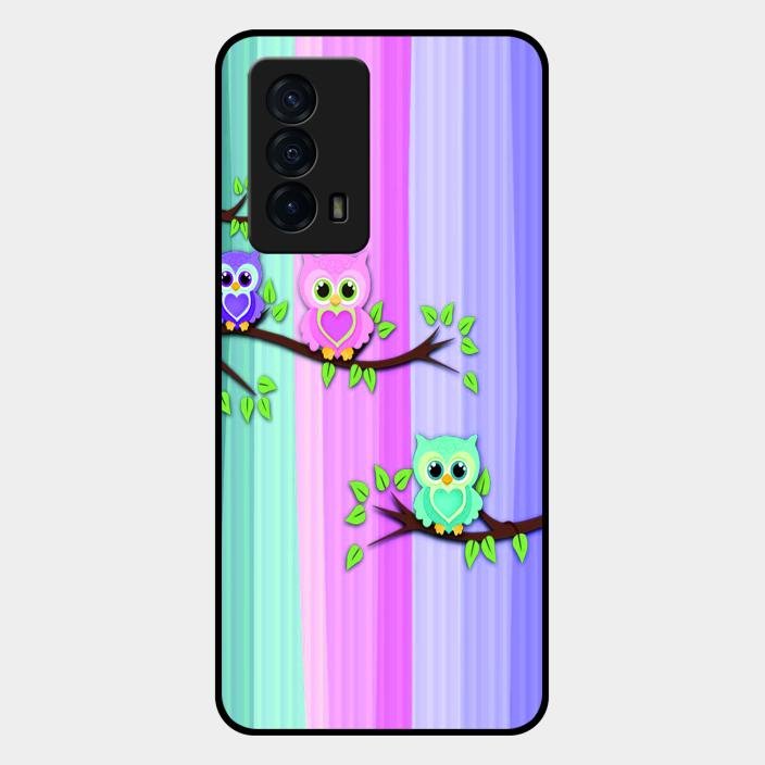Owl Glossy Metal Case Cover For Iqoo Z5 5G