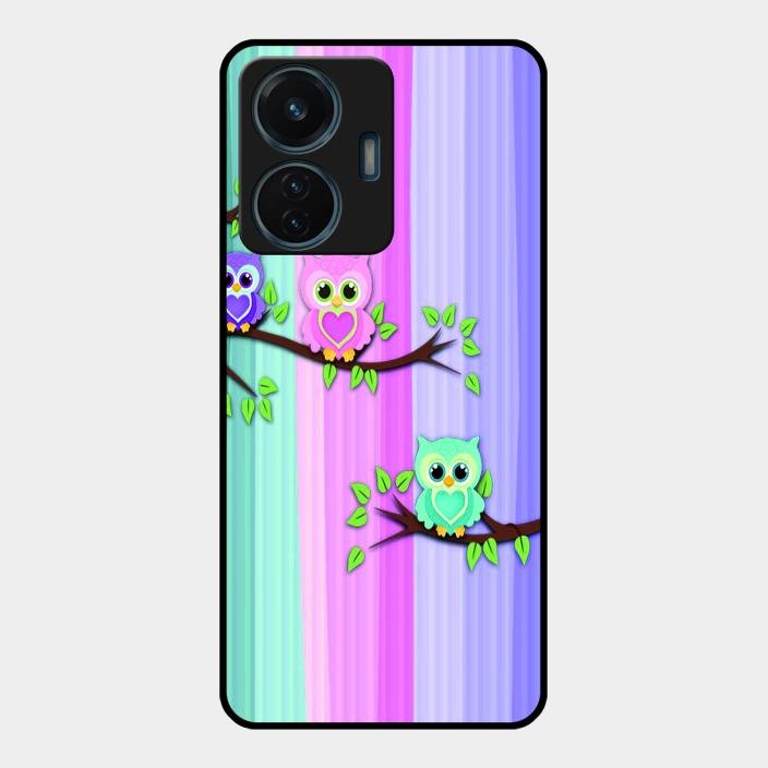 Owl Glossy Metal Case Cover For Iqoo Z6 Lite 5G