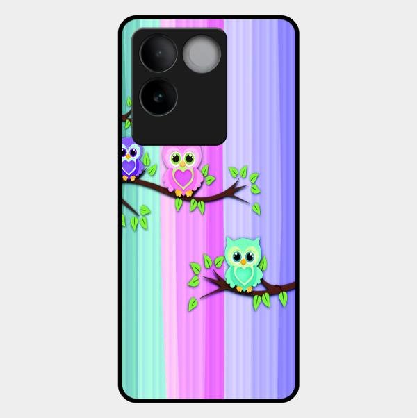 Owl Glossy Metal Case Cover For Iqoo Z7 Pro 5G